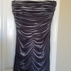 Jessica McClintock Velvet Dark Grey Formal Dress
